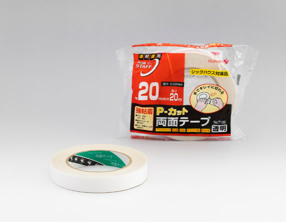 TERAOKA寺岗胶带 寺冈7100 防水亚克力双面胶带 聚乙烯布胶带 外墙材料、屋面材料的临时固定、接缝防水密封 0.22mm厚